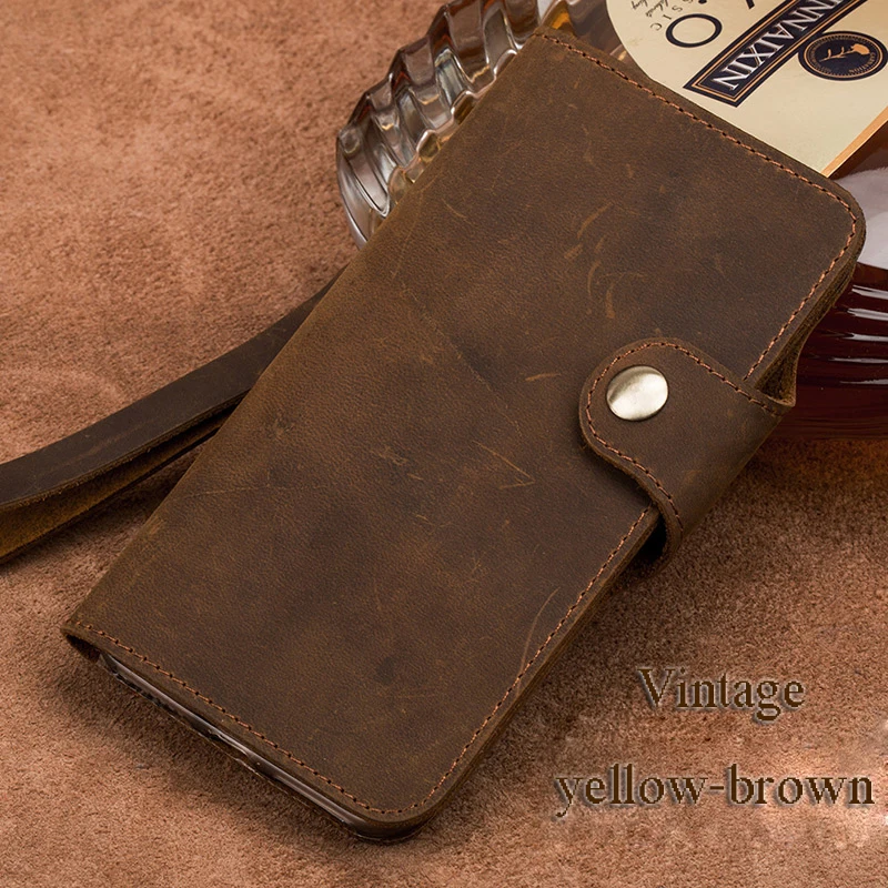 Case de Telefone para Nubia Luxo Couro Genuíno Retro Flip Case Z11 Max Artesanal Telefone 10 Luxo caso de telefone couro genuíno couro