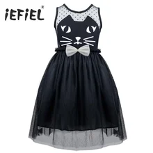 Catimini/платье с цветочным рисунком для девочек; летнее платье-пачка без рукавов для девочек; Сетчатое платье принцессы с рисунком кота; вечерние платья для торжеств; одежда для детей