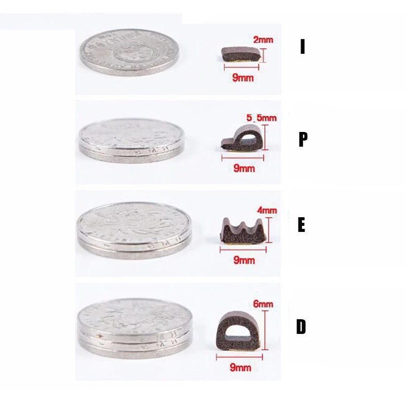 10 метров дверные и оконные уплотнения оконные швы дверной рамы анти-столкновения полосы самоклеющиеся для окон Пенопласт Полосы Звукоизолированные