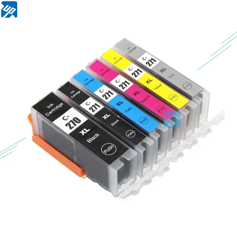 

6PCS PGI-270 CLI-271 compatible ink cartridges For canon MG7720 TS8020 TS9020 TS6020 printer full ink with chip 270 271 PGI270