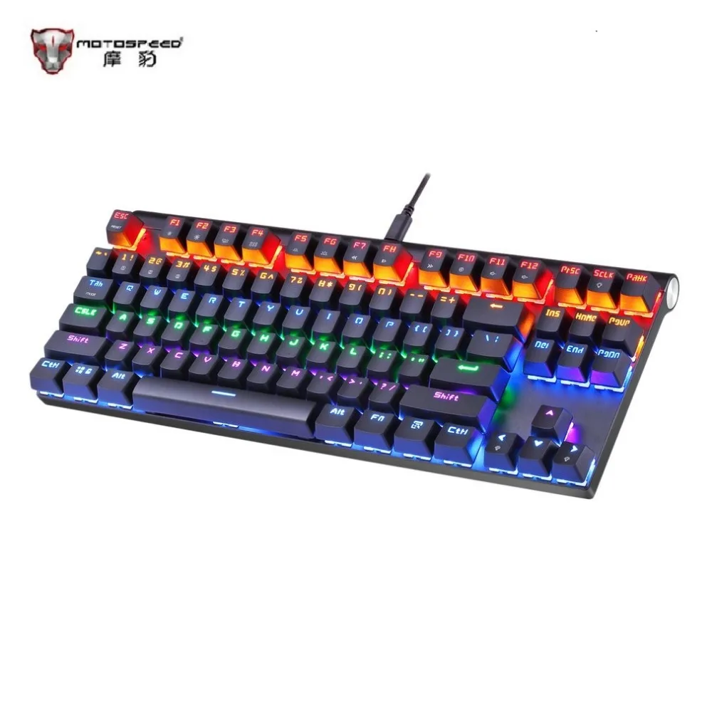 

MOTOSPEED Original Wired Bluetooth Gaming Mechanical Keyboard with LED Backlight 87 Keys Gamer Mice for PC iOS Android Free Ship