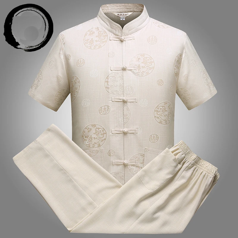 

Chinese Style Men Wing Chun Clothes Traditional Dragon Kung Fu Set Single Breasted Tang Suit National Male Clothing M-XXXL