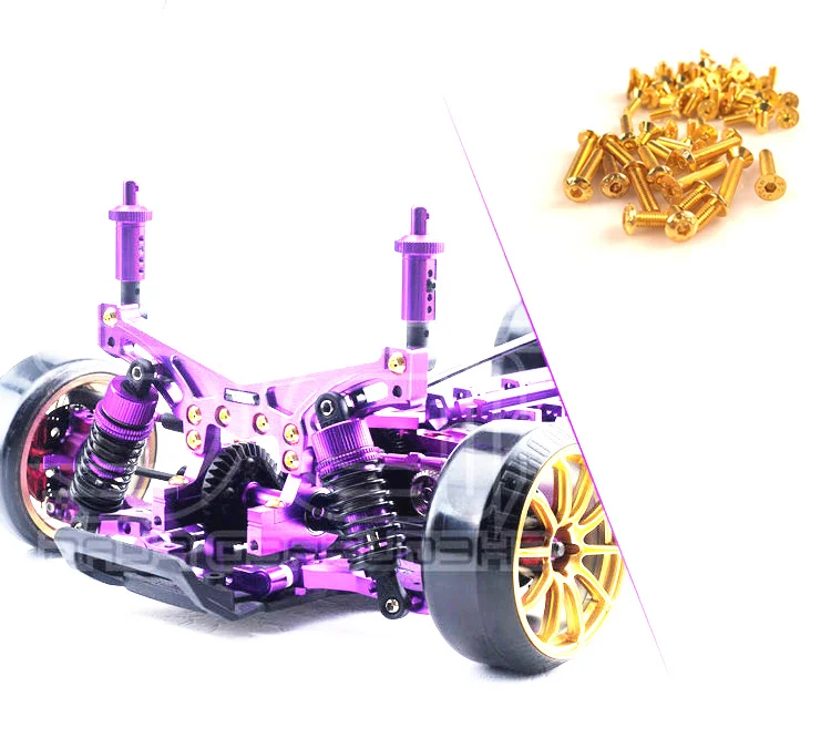 

Beautiful personality top strength Gold Titanium screws metal Repair Tool and Screws rc car toys parts for hpi traxxas Axial hsp