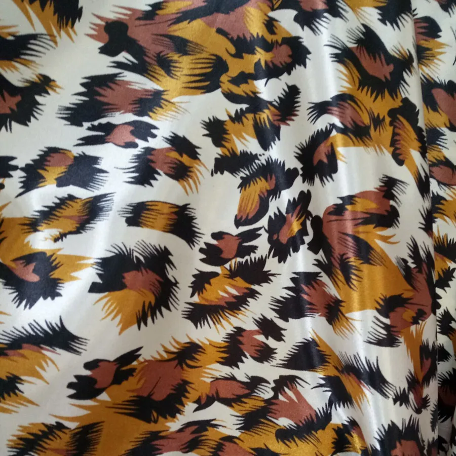 Leopard декоративный сатин ткань глянцевая ткань для рукоделия мягкие ткань для творчества DIY шарф декорации с лентой ткань