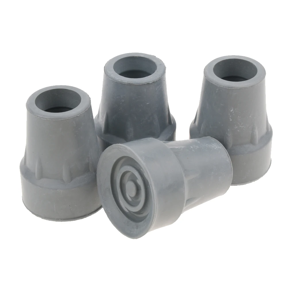 4 Pieces Rubber Trekking Pole Cap Walking Stick Ferrules Non-slip Foot Cover Protect Floor from Damages