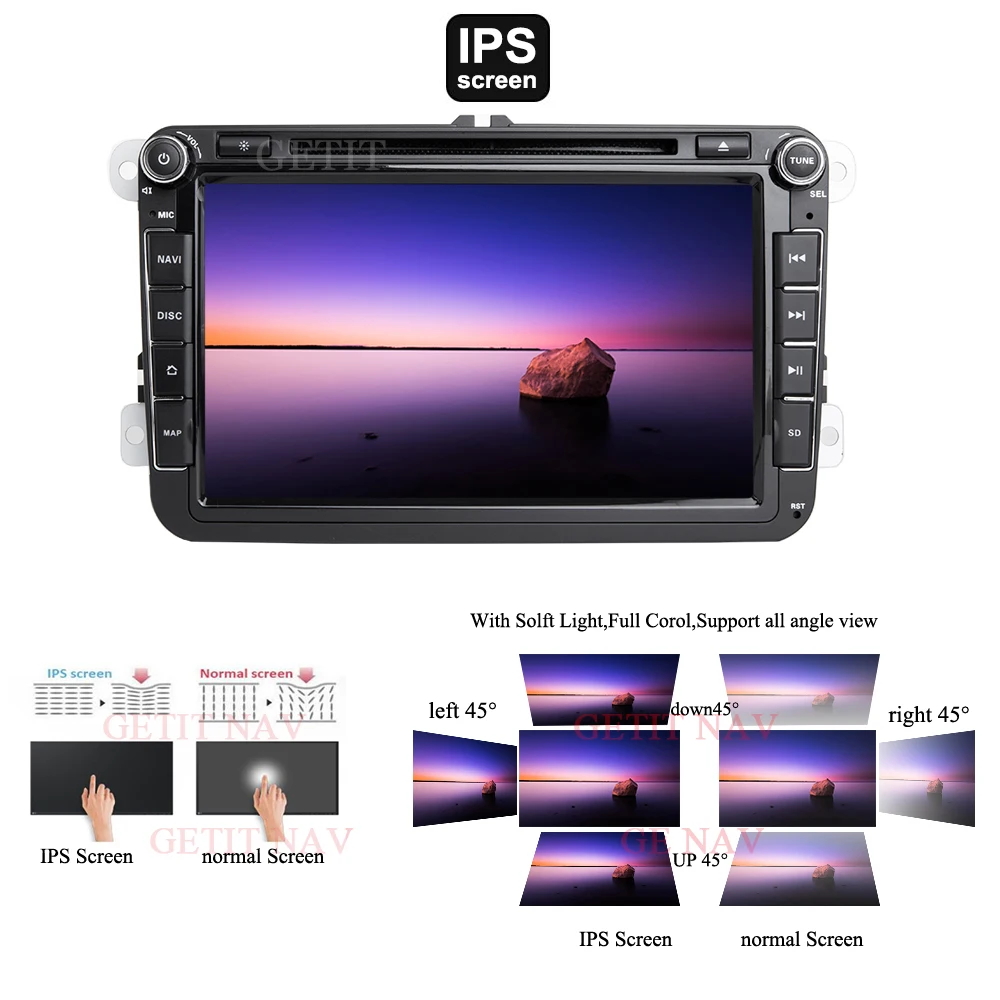 Sale DSP IPS Car Multimedia player Android 9 GPS 2 Din Car Radio Audio Auto For VW/Volkswagen/POLO/PASSAT/Golf 8 Cores RAM 4G 64G 3