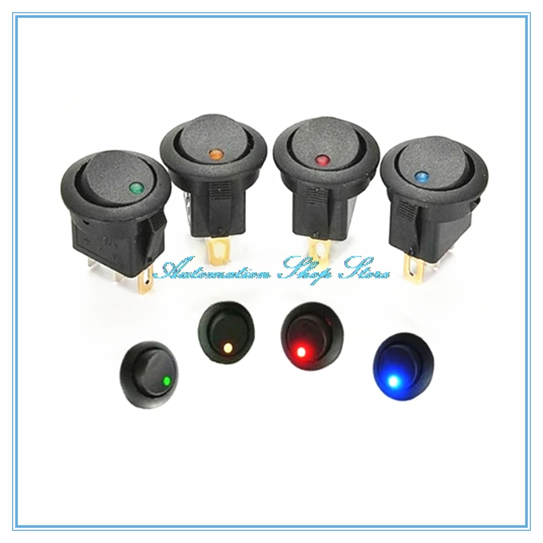 

HOT 5Pcs Car 12V 3 Pin Round Rocker Dot Boat LED Light Toggle Switch SPST ON/OFF Sales