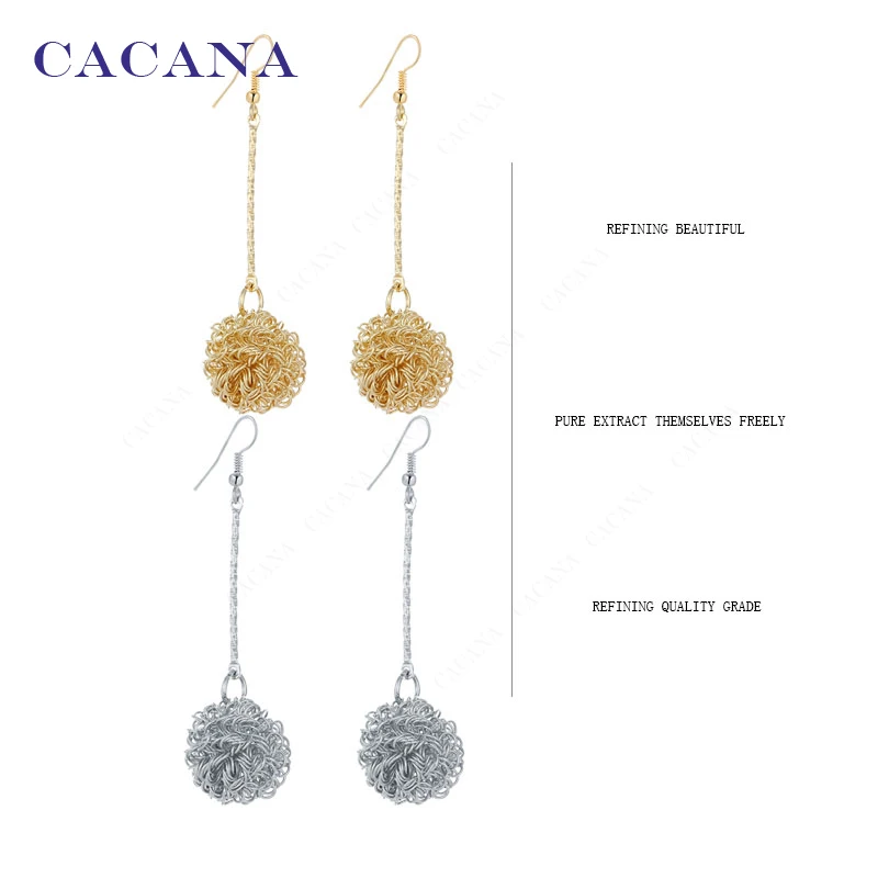 CACANA Earrings Dangle Long Earrings For Women With A Lovely Ball Bijouterie Hot Sale No.A447