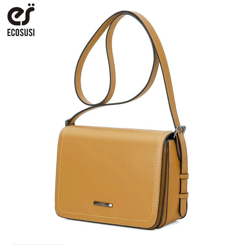 ECOSUSI المرأة حقيبة ساع بو الجلود النساء Crossbody أكياس الإناث رفرف Crossbody حقيبة