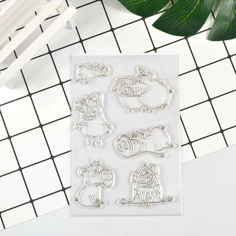 

Fly pig Transparent Clear Stamp and cutting dies for Scrapbooking Transparent Silicone Rubber DIY Photo Album Decor
