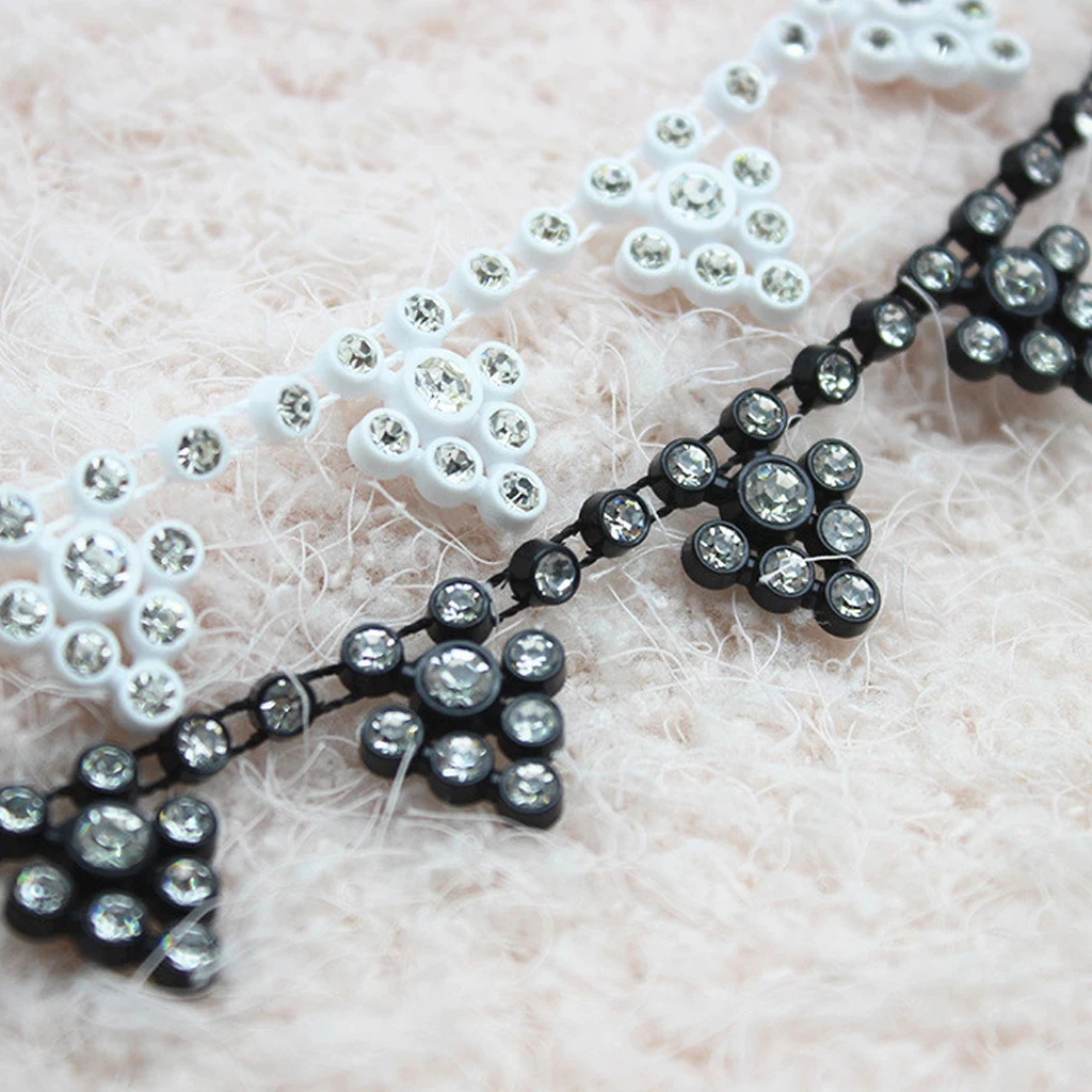 

Crystal Rhinestone Beaded Trim Triangle Shape Wedding Bridal Dress Decor 1 Yard