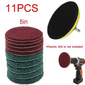 

ISHOWTIENDA 11 Piece Scrub Brush Power Drill Cleaning Brush Toilet Tub Cleaner Combo Tool Kit Perfect for Cleaning Tool