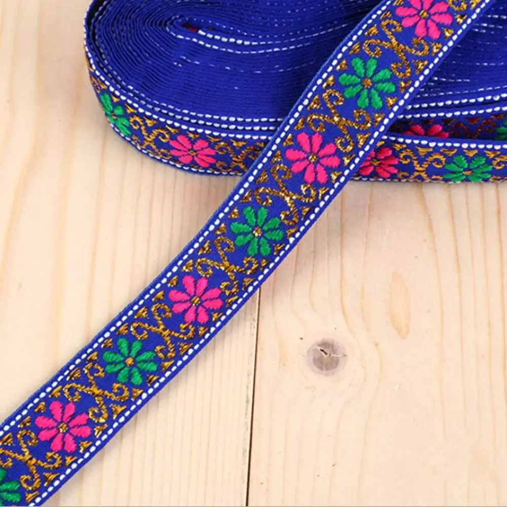 DoreenBeads 1 шт.(около 7 м) национальные ленты 2 см жаккардовые плетеные ленты для одежды DIY ремесла Ткань Группа Швейные аксессуары - Цвет: Royal Blue