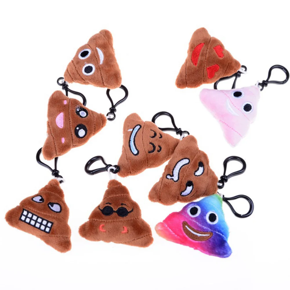 

1 Pcs Cute Smiley Emoticon Soft Stuffed Plush Poo Shape Keyring Keychain Cushion Doll Keychains