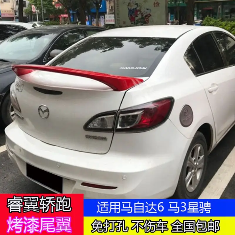 Для Mazda 3 4 Двери Седан 2011 2012 2013 ABS пластиковый Неокрашенный Грунтовка хвост Багажник крыло автомобильный спойлер украшения