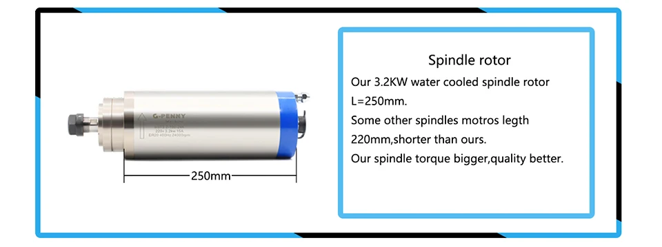 3 кВт мотор шпинделя водяное охлаждение ER20 ЧПУ мотор шпинделя 4 подшипника 3.2квт водяное охлаждение и 4 кВт VFD/инвертор переменной частоты