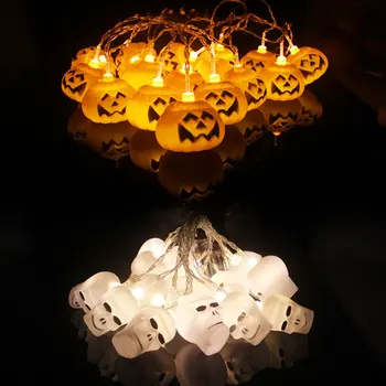 

3D skeletons/Pumpkin Shape LED String Light Plugged in Power Supply for Home Outdoor Halloween Festival Decor Waterproof