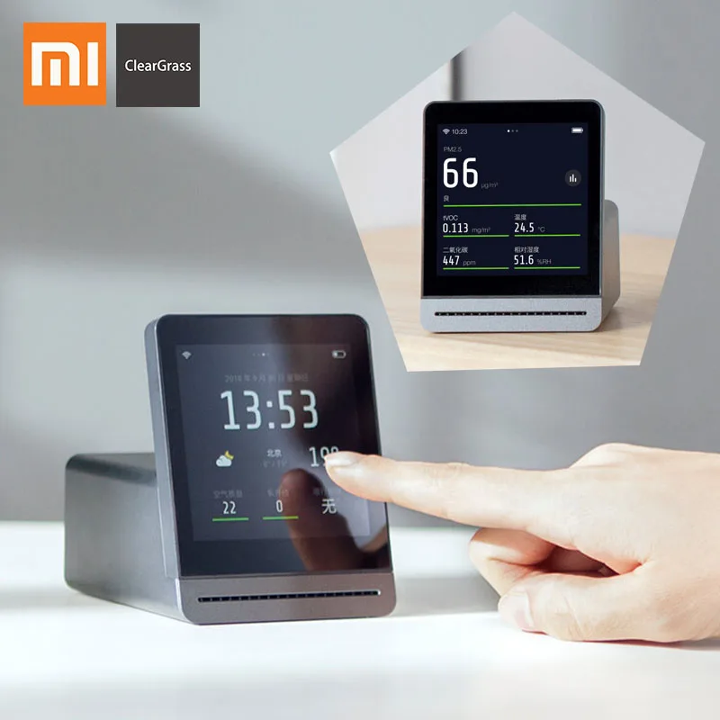 Xiaomi Mijia ClearGrass monitor de aire Retina Touch IPS pantalla móvil operación táctil Interior Exterior Detector de aire de hierba transparente - 1
