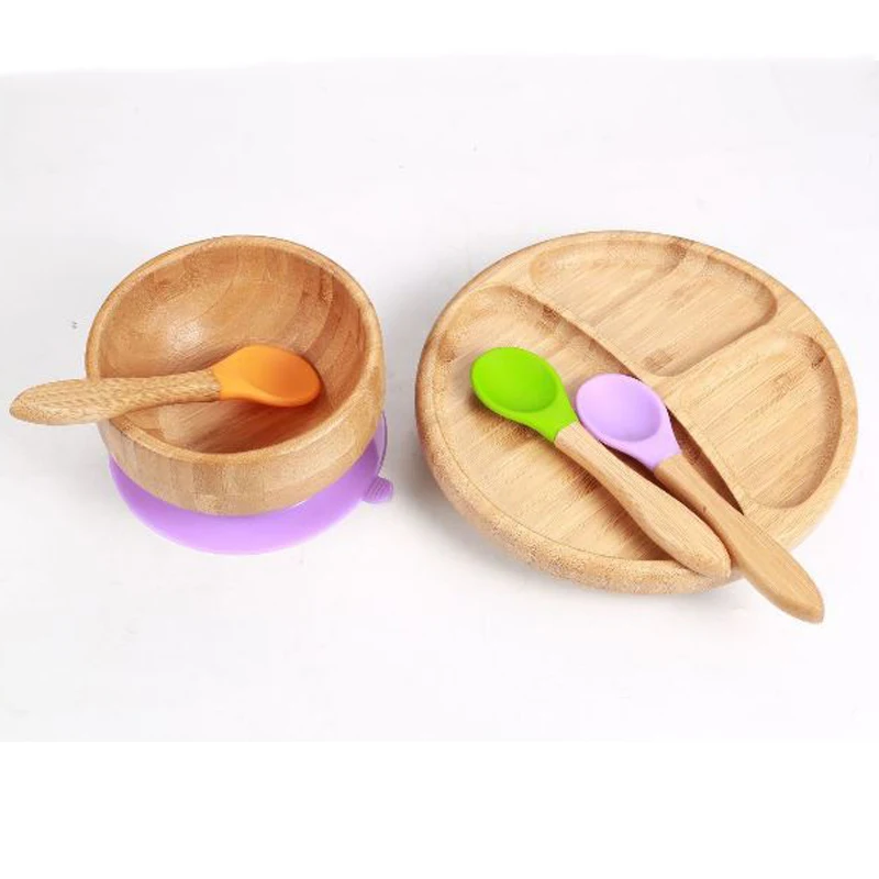 Бамбуковая посуда деревянная детская тарелка