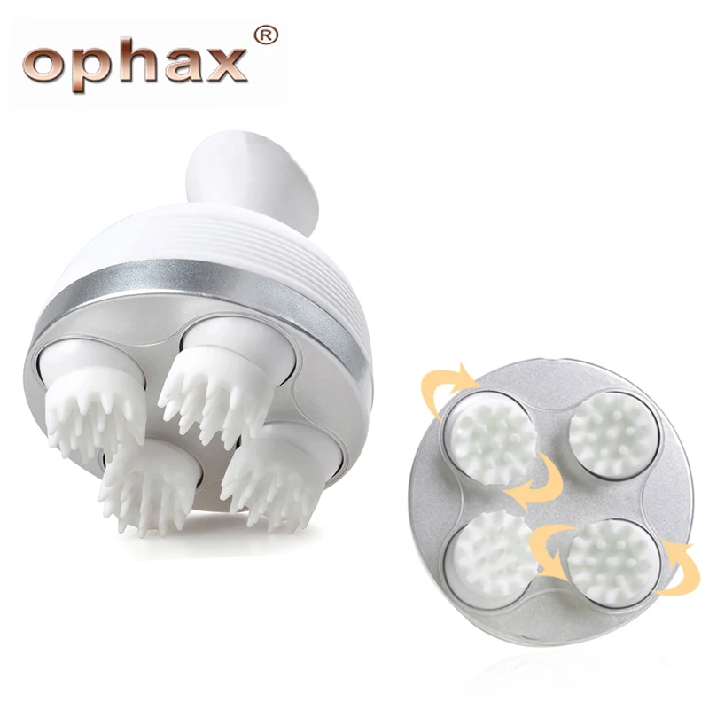 

OPHAX Waterproof Wireless Electric Head Scalp Massage 4 Heads Shiastu Massager Device Brain Relax Relieve Headache insomnia