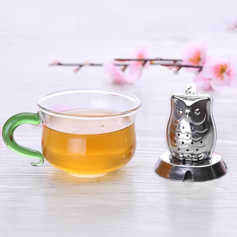 Творческий Новый из нержавеющей стали Сова Форма заварки ложечка-фильтр для чая милый чай фильтры кухонные принадлежности чайные