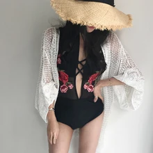 Черный слитный цельный перспективный купальник женский с открытой спиной Глубокий v-образный вырез на шнуровке чарующие боди пляжный купальный костюм Купальники