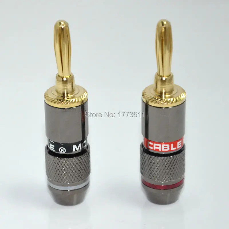 2 pcs speaker banana connector male plug 4mm pin HiFi wire connect