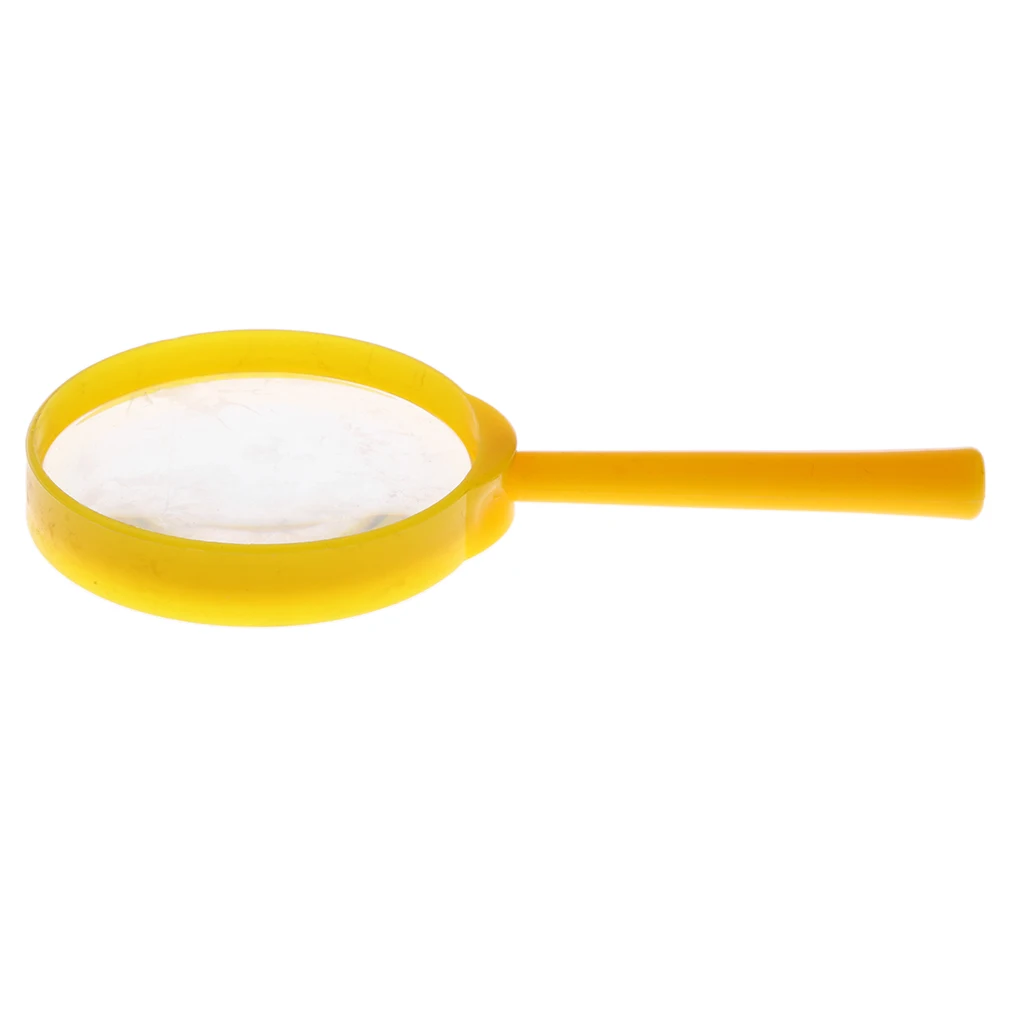 Kids Children Plastic Handheld Magnifier Magnifying Glass Diameter 60mm Magnifying 3X Science Exploration Toy - Pink