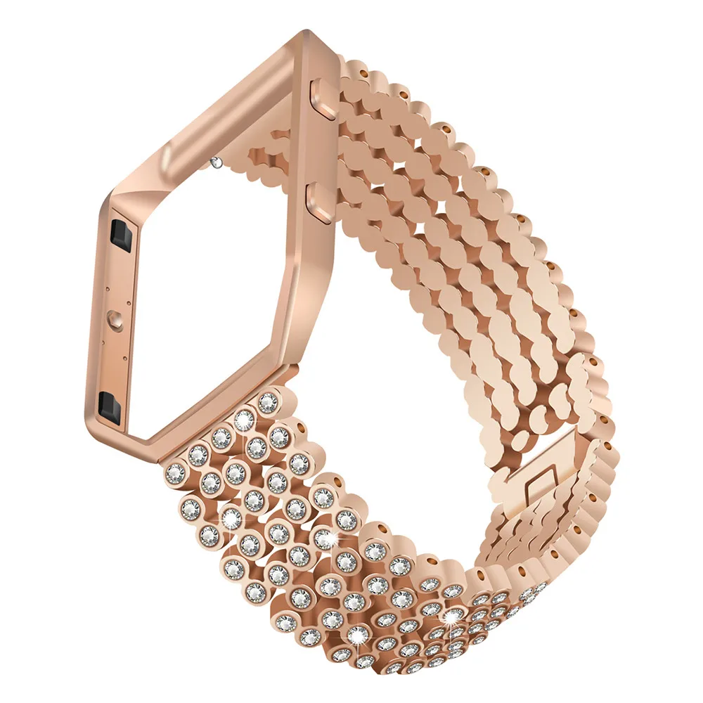 

for Fitbit Blaze Band Bracelet Metal Buckle Bands Stainless Steel Straps For Fitbit Blaze Strap Rose Gold Wristband 23mm Women