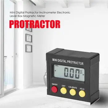 

360 Degree Mini Digital Protractor Electronic Inclinometer Level Box Magnetic Base LCD Display Protractor Measuring Tools