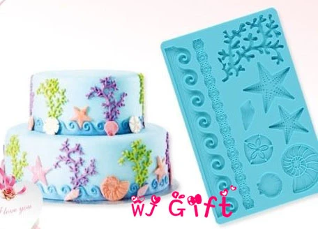 Moule A Gateau En Silicone En Forme De Coquille D Herbe De Mer D Etoile De Mer Pour La Fabrication De Chocolat Outils De Cuisson Pour Le Gaufrage De Sugarcraft Aliexpress