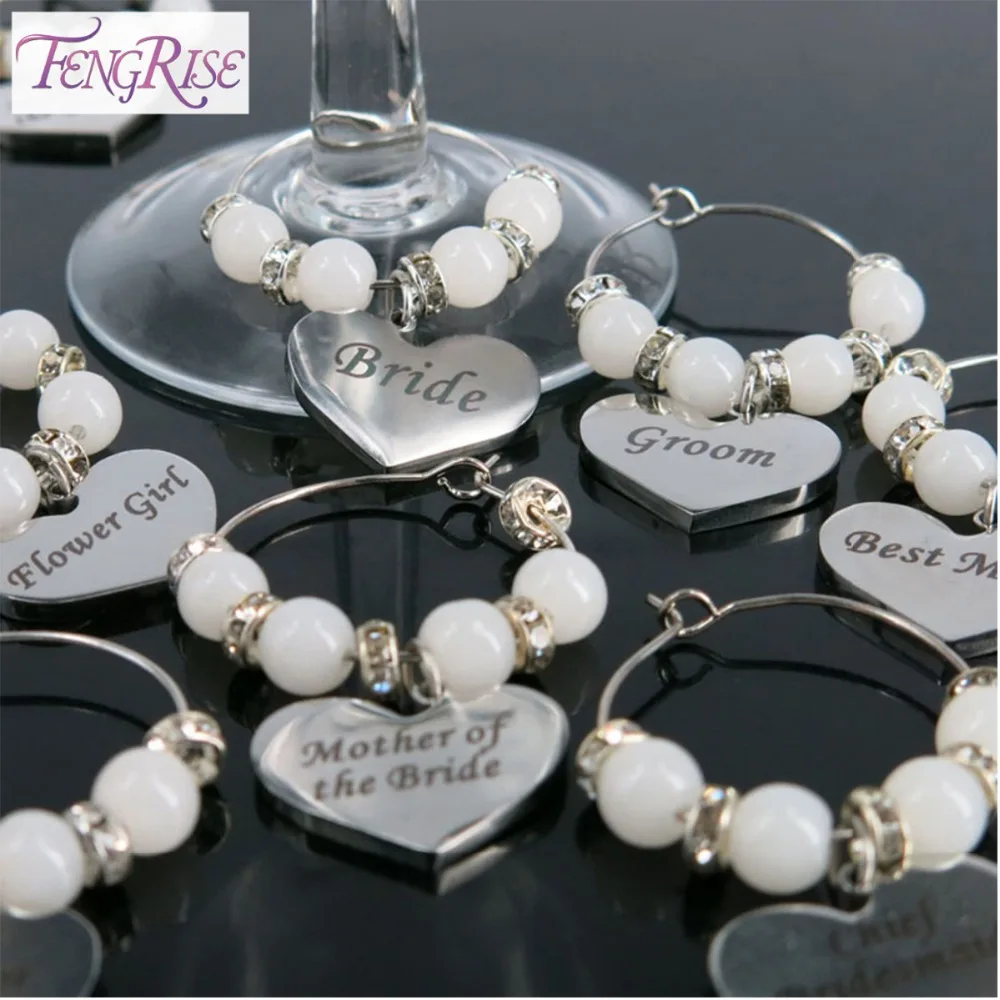Diy Personalised Wedding Wine Glass Charms Favours Flower Girl