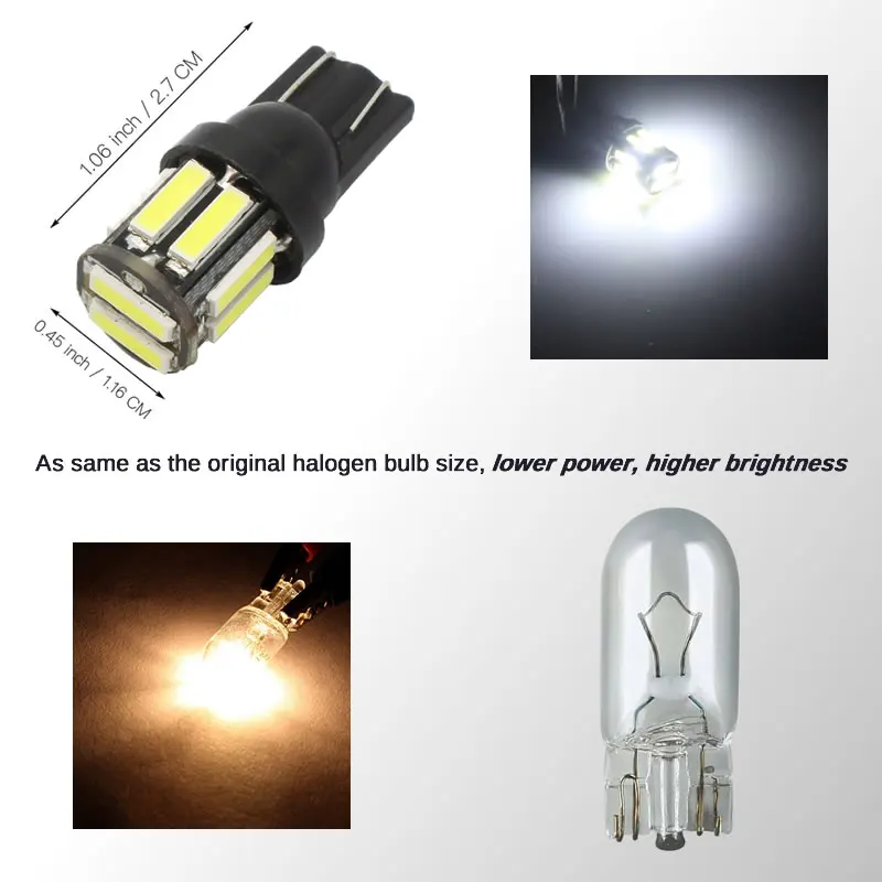 Автомобильные лампы W5W 10 7020 SMD светодиодные T10 4 шт. запасные 194 168 для панели