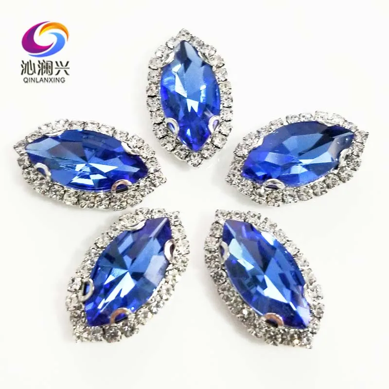 

Free Shipping Light Blue Eye Shape Top Grade Glass Crystal Buckle,Sliver Bottom Sew on Rhinestones,Diy/wedding Decoration