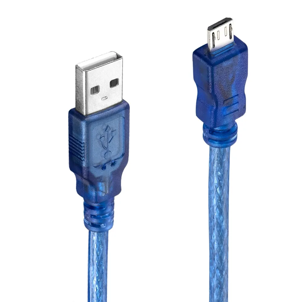 Bochara مايكرو USB 2.0 البيانات كابل USB-A إلى ميركو-B المزدوج التدريع (احباط + مزين) شفافة الأزرق 1.5 متر 1.8 متر 3 متر 5 متر
