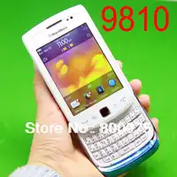 9810 オリジナルブラックベリートーチ 9810 携帯電話スマートフォンロック解除 Qwerty 3 グラム Wifi GPS 携帯電話 & ホワイト