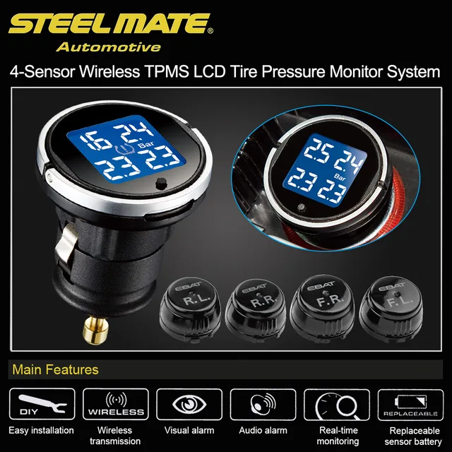 Steelmate Wireless Tire Pressure Monitoring System EBAT ET 710AE