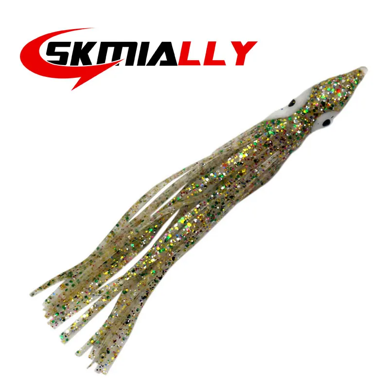 Skmielly 10 шт./лот 12 см ПВХ Мягкая Троллинг кальмарная юбка осьминог светящаяся