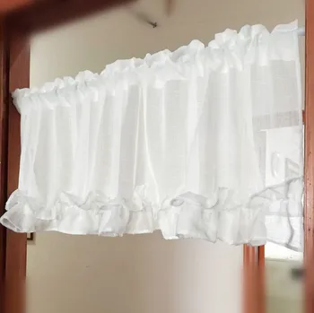 

Half Curtain Fashion Coffee Curtain White Lace Hem Curtain for Bar Kitchen Cabinet Door Children's Room E-014