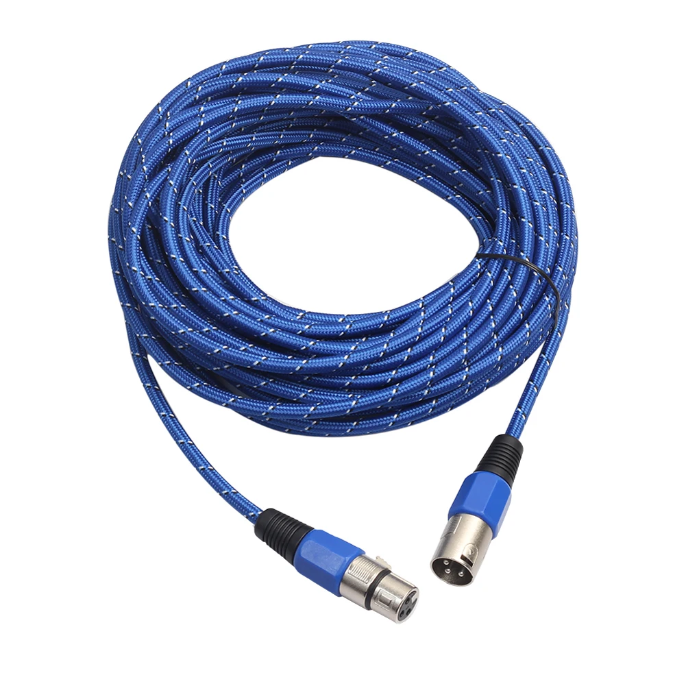 Professional Weaving 3 Pin XLR Microphone Cable Male to Female Audio