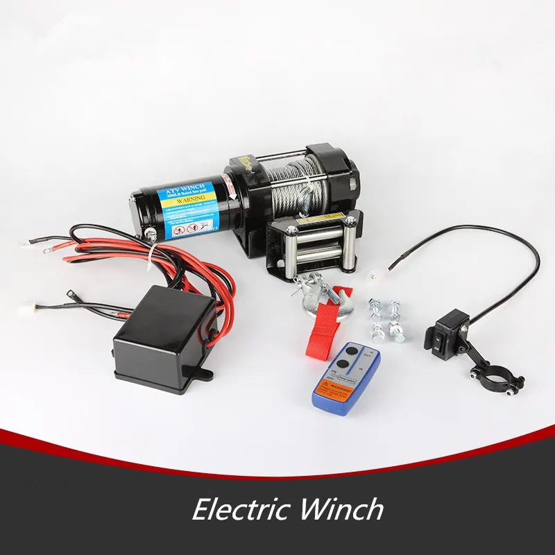 Electric 4000lb Car Winch 12V ATV Winch Towing Cables Pull Kit Remote Control Set Permanent Magnet Motor Winch Trailer Truck Electric 4000lb Car Winch 12V ATV Winch Towing Cables Pull Kit Remote Control Set Permanent Magnet Motor Winch Trailer Truck