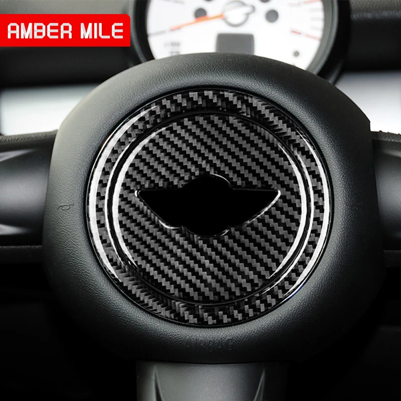 AMBERMILE для Mini Cooper Clubman R55 R56 Countryman R60 R61 аксессуары наклейка из углеродного волокна интерьерная наклейка на руль s