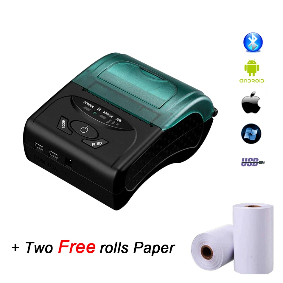 

58MM Bluetooth Thermal Printer Portable Wireless Receipt printer For Windows Android iOS POS Receipt Printer Bill printer 58mm