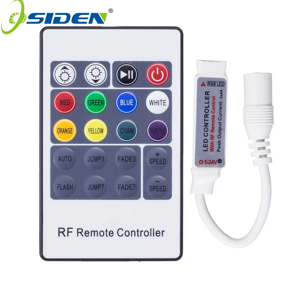 

OSIDEN Led Controller 20Keys RF Remote Controller 3*4 A For RGB 3528 5050 2835 LED Strip Lights DC5-24V Led Strip Controller