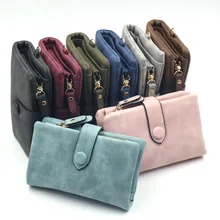 FashionTrendy Coin Purse Card LeatherWomen's Matte Wallet Short Small Fresh Student Wallet Cute Doka Women's Wallet Money Bag