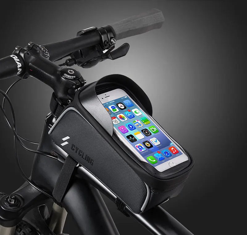 Mountain Bike Phone Holder 6.0 inch Waterproof Smart Mobile Cell Phone Mount Bracket Bicycle Handlebar GPS Stand Phone Holder