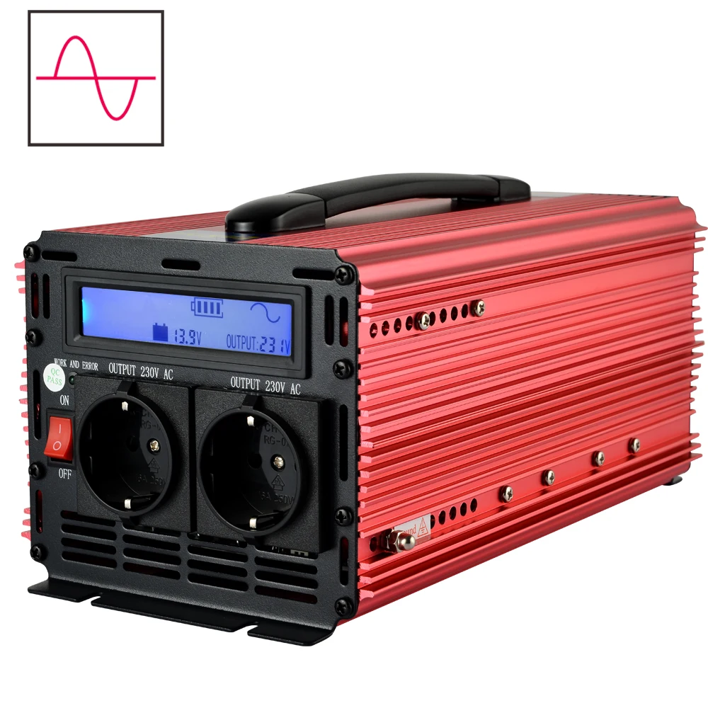 LCD display inverter pure sine wave 1500W 3000W(peak)12v to 220v