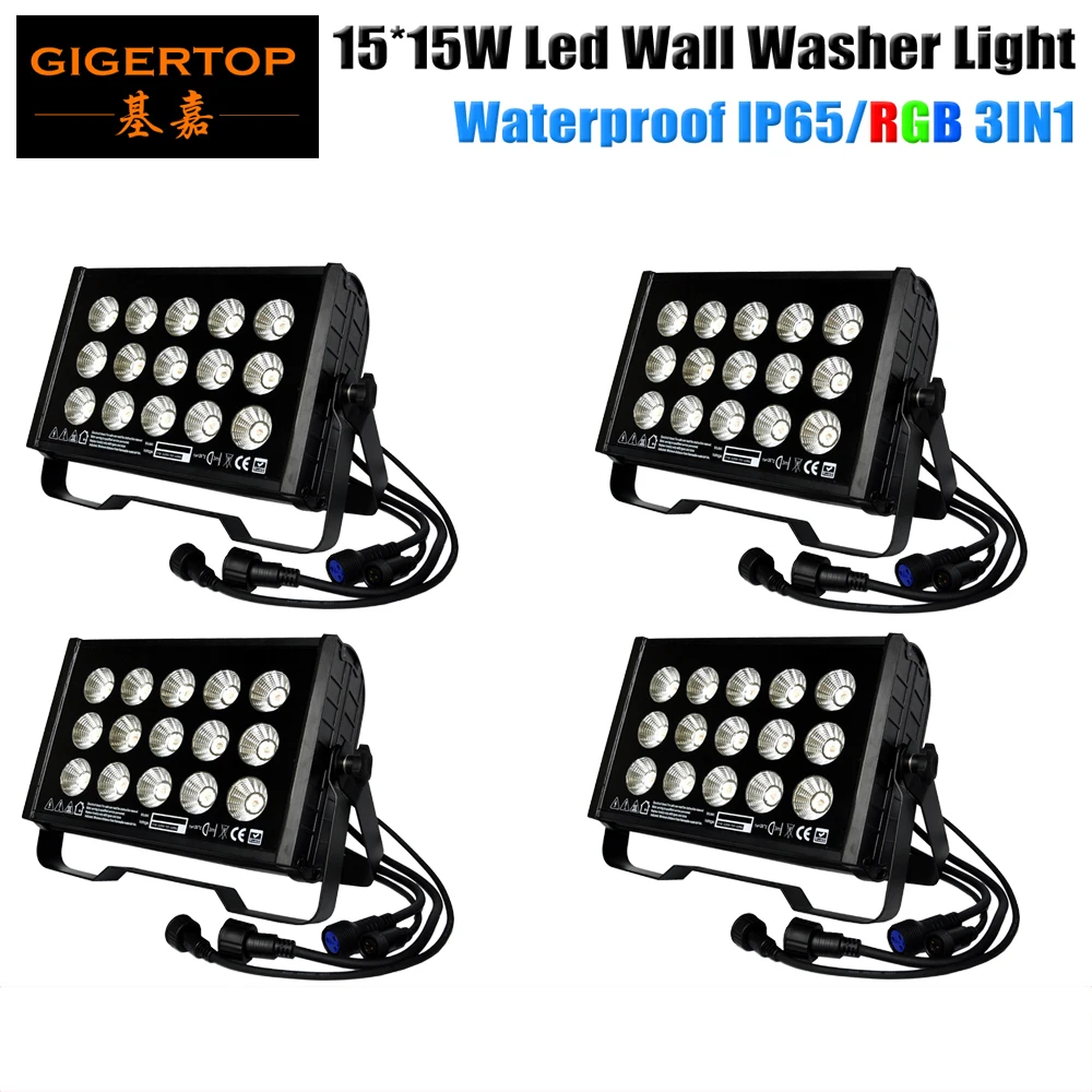 

4XLot High-Power 15x15W Tricolor LED War Wall Washer LED Lighting Fixture Outdoor Stoptlight Washer Light RGB Multicolor Linear