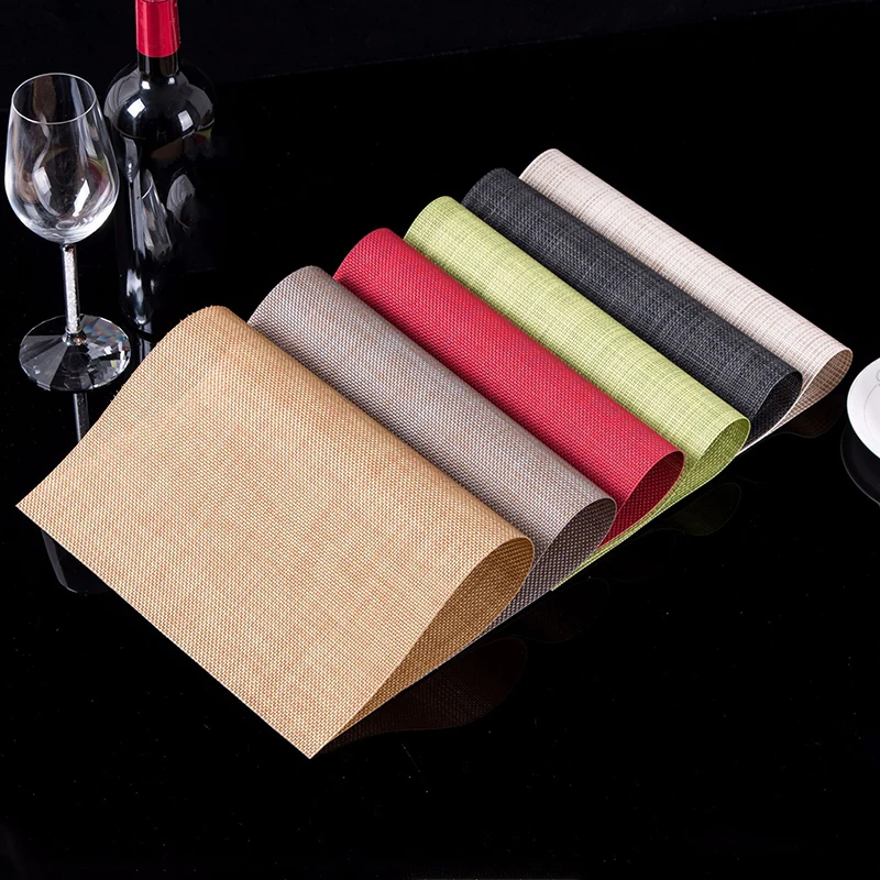 

10 Pcs/Set Waterproof Mat 30*45cm Table Insulation Pads Rectangle PVC Table Mats Kitchen Accessories Decoration Home Table Pad