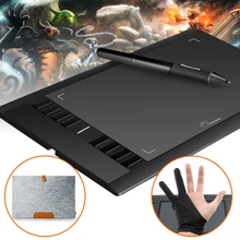 Discount! Parblo A610 10×6″ Art Graphics Drawing Pen Tablet tableta Grafica 5080LPI Painting Board +Wool Felt Liner Bag+Glove
